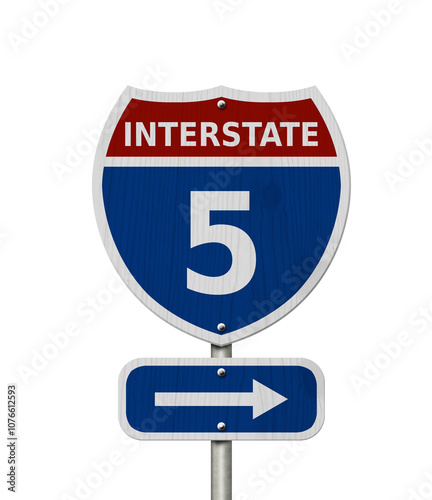 USA Interstate 5 highway sign