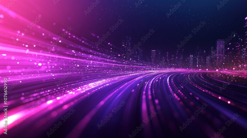 Cityscape with glowing lights Cityscape with glowing lights