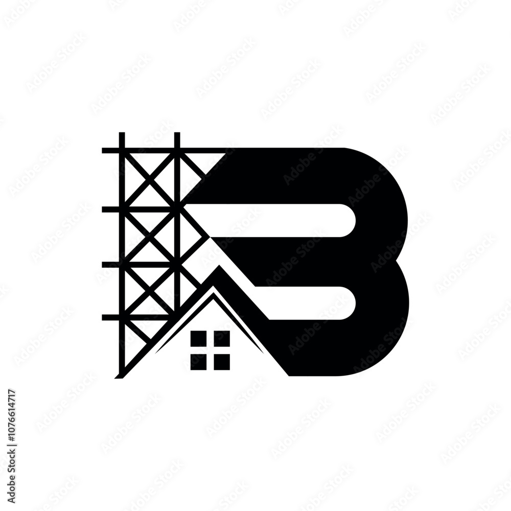 Letter B construction logo