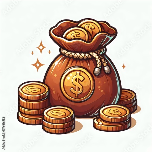 Bag of gold coins.