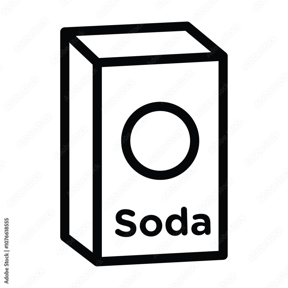 Baking soda icon Vector flat thin line illustration Baking soda icon Vector flat thin line illustration