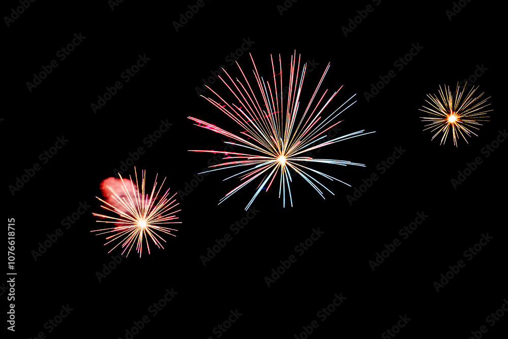 Fireworks lighting up the night sky. Pyrotechnics, abstract Fireworks lighting up the night sky. Pyrotechnics, abstract