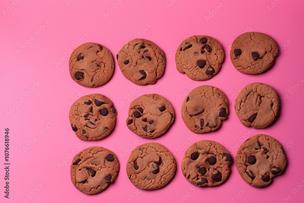 Chocolate and pink cookies on a. Food dessert sweet concept. A round cookie with a pink and chocolate. Chocolate and pink round cookies on a lifestyle white. Chocolate and pink cookies on a. Food dessert sweet concept. A round cookie with a pink and chocolate. Chocolate and pink round cookies on a lifestyle white.
