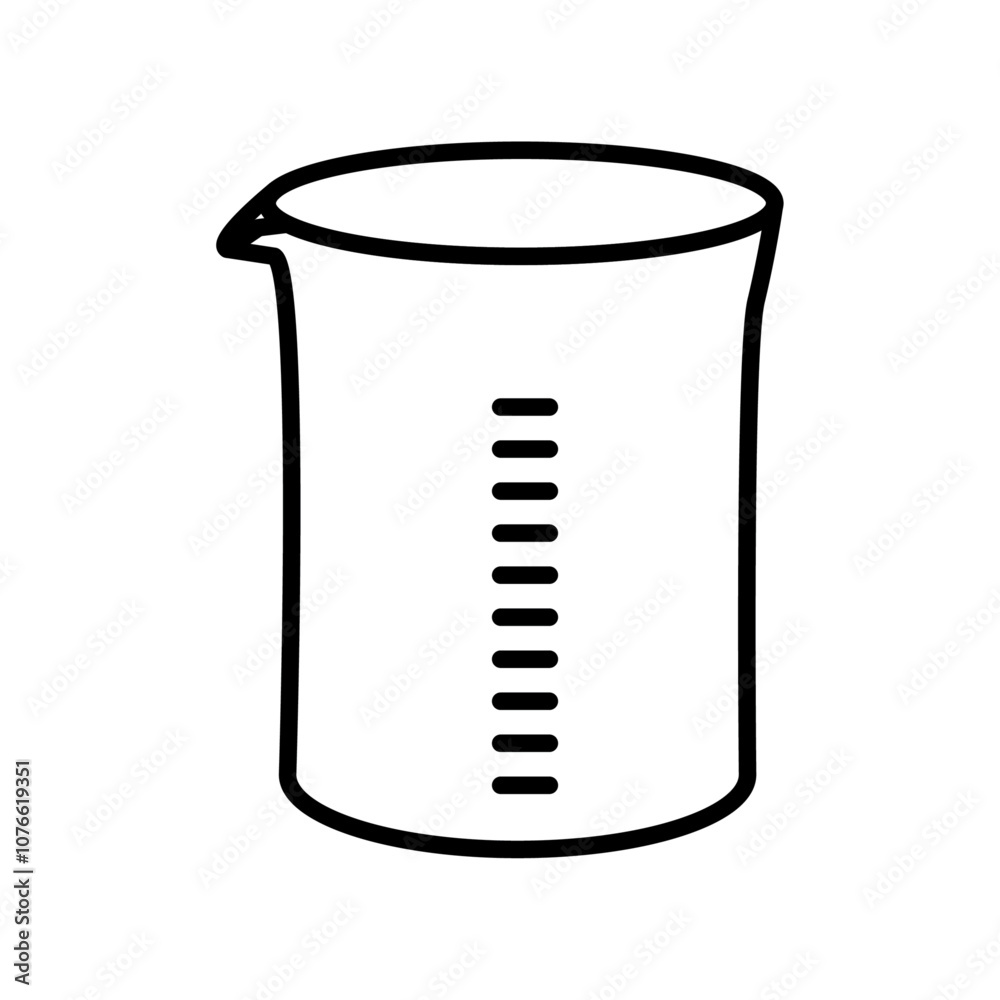 Beaker icon Vector flat thin line illustration Beaker icon Vector flat thin line illustration