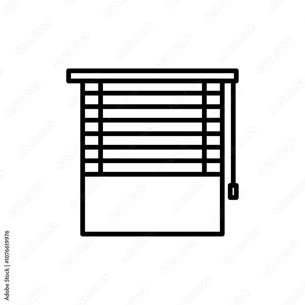 Blinds icon Vector flat thin line illustration Blinds icon Vector flat thin line illustration