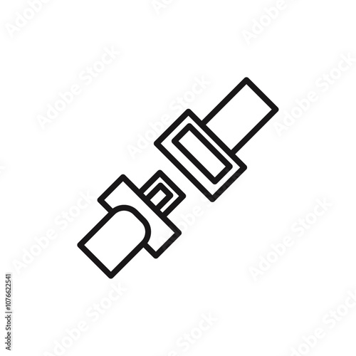 Car seat belt icon Vector flat thin line illustration