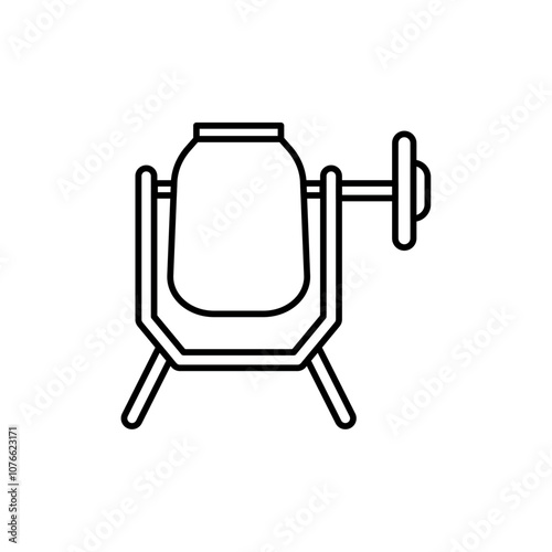 Cement mixers icon Vector flat thin line illustration