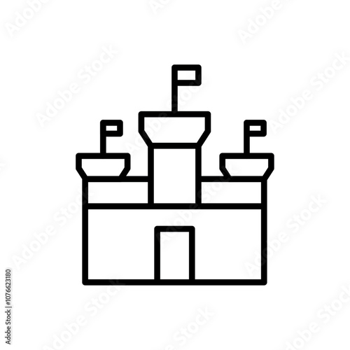 Castle icon Vector flat thin line illustration