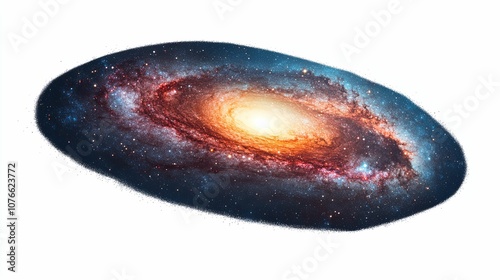 A Spiral Galaxy with Bright Core and Swirling Arms