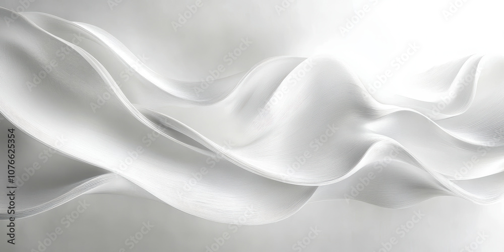Obraz premium Abstract White Wave Pattern on Minimalist Background for Creative Design Projects