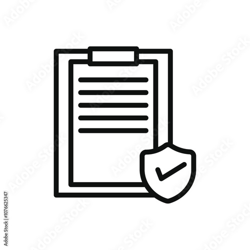 Contract coverage icon Vector flat thin line illustration
