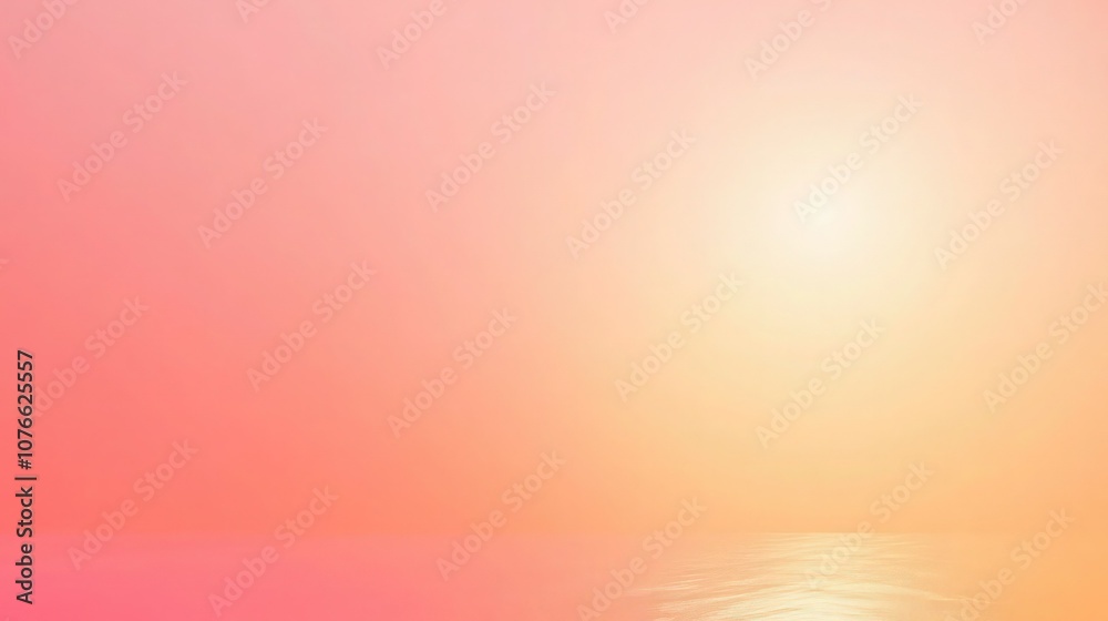 Obraz premium Warm gradient background blending coral to light peach, featuring a smooth, glowing transition that gives a sunset-inspired vibe,
