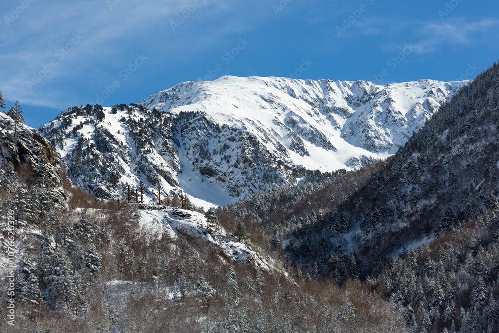 Mountain views in Andorra on a sunny winter day Mountain views in Andorra on a sunny winter day