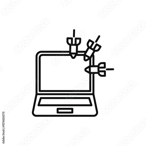 DDOS icon Vector flat thin line illustration
