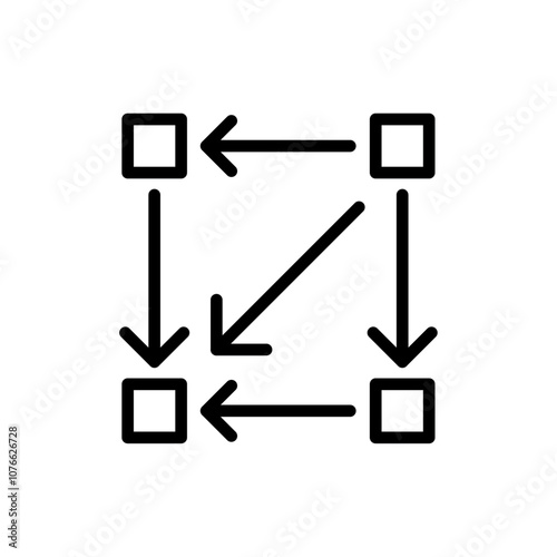 Dependency icon Vector flat thin line illustration