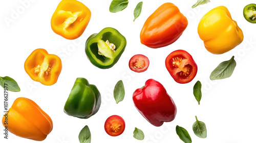 Wallpaper Mural Sliced bell peppers on a transparent background Torontodigital.ca