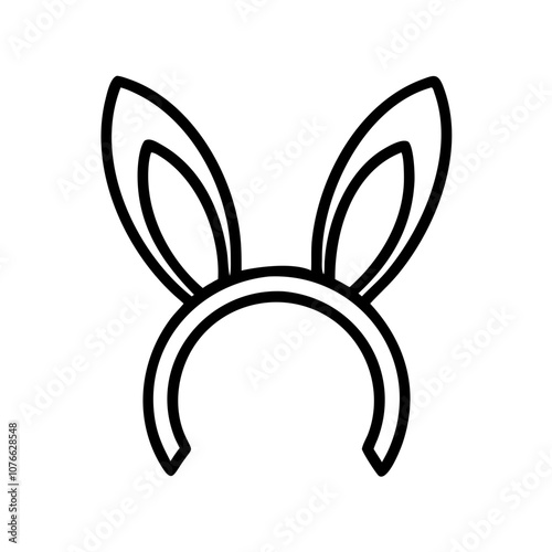 Rabbit Ears Headband, Black Icon