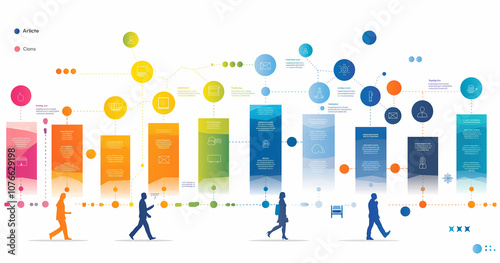 Customer Journey Map with Icons and Silhouettes