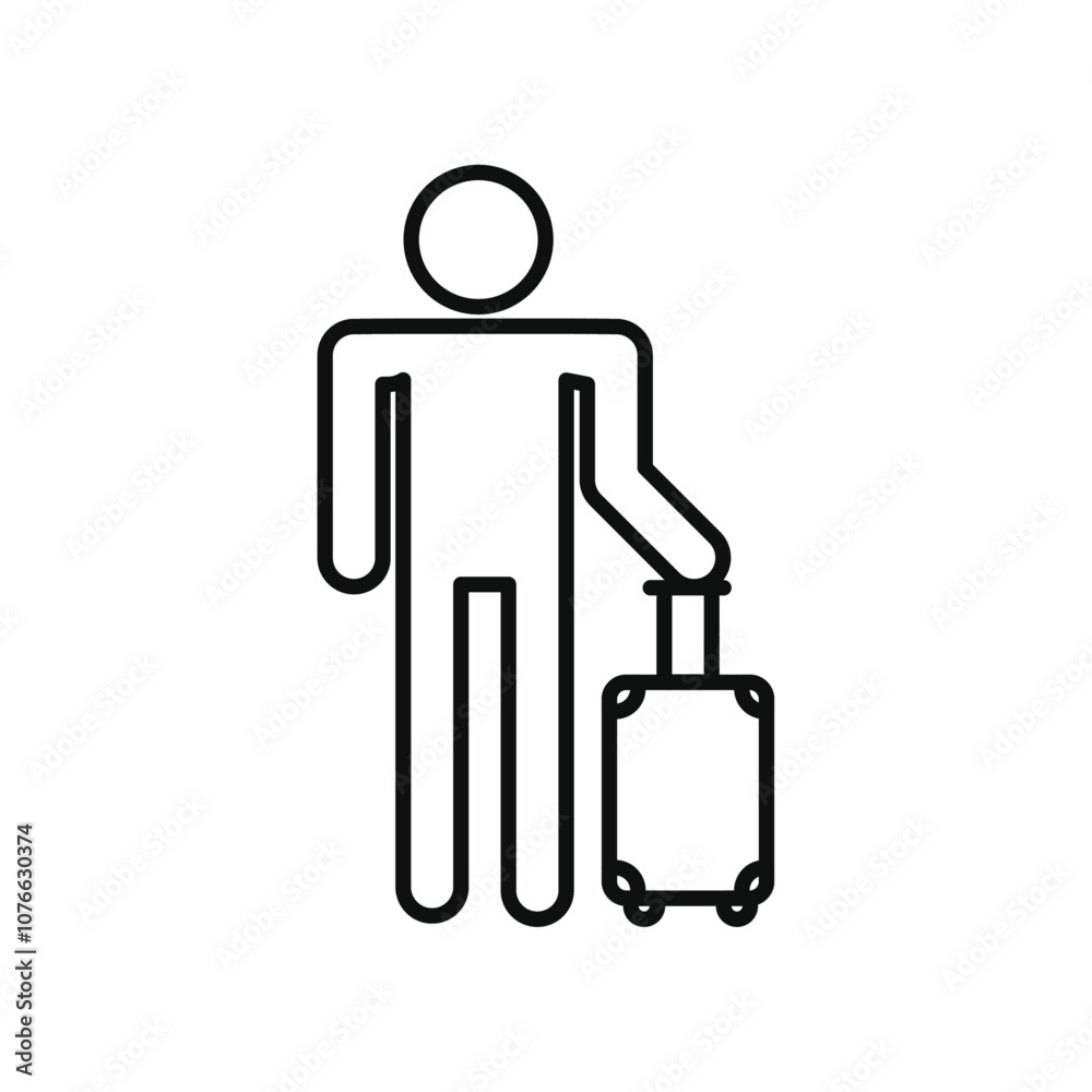 Guest icon Vector flat thin line illustration Guest icon Vector flat thin line illustration