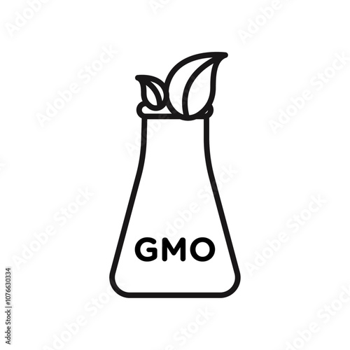 GMO icon Vector flat thin line illustration