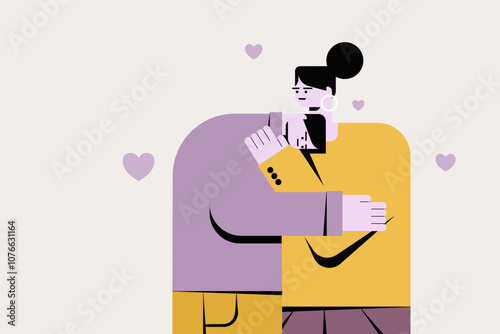 Illustration of a compassionate person comforting another