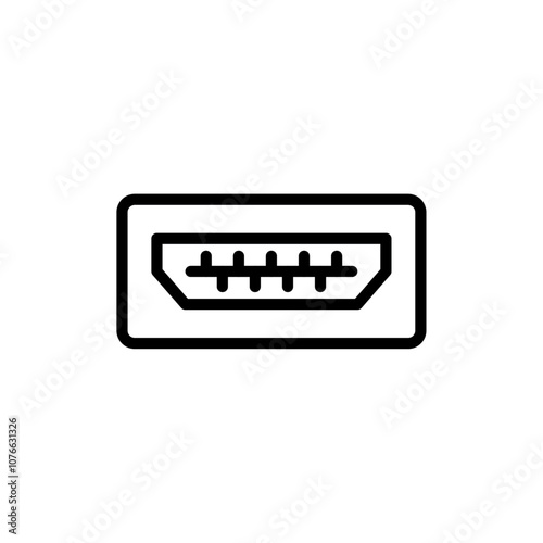 HDMI icon Vector flat thin line illustration