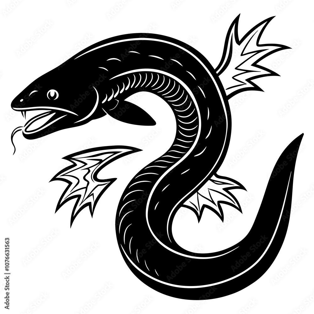 black and white eel fish black and white eel fish