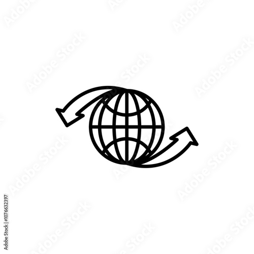 Import and export icon Vector flat thin line illustration