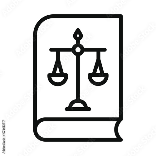 Law book icon Vector flat thin line illustration