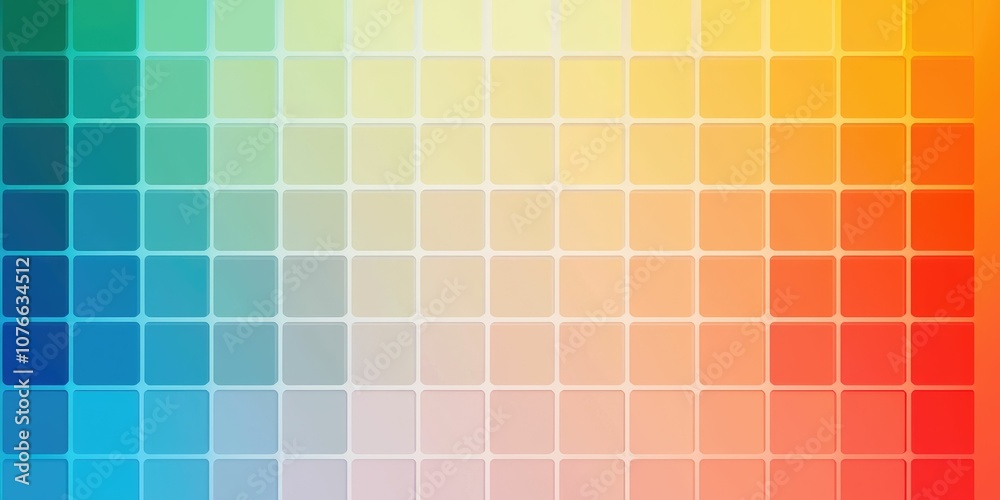 Fototapeta premium Abstract background of colorful squares in a grid pattern.