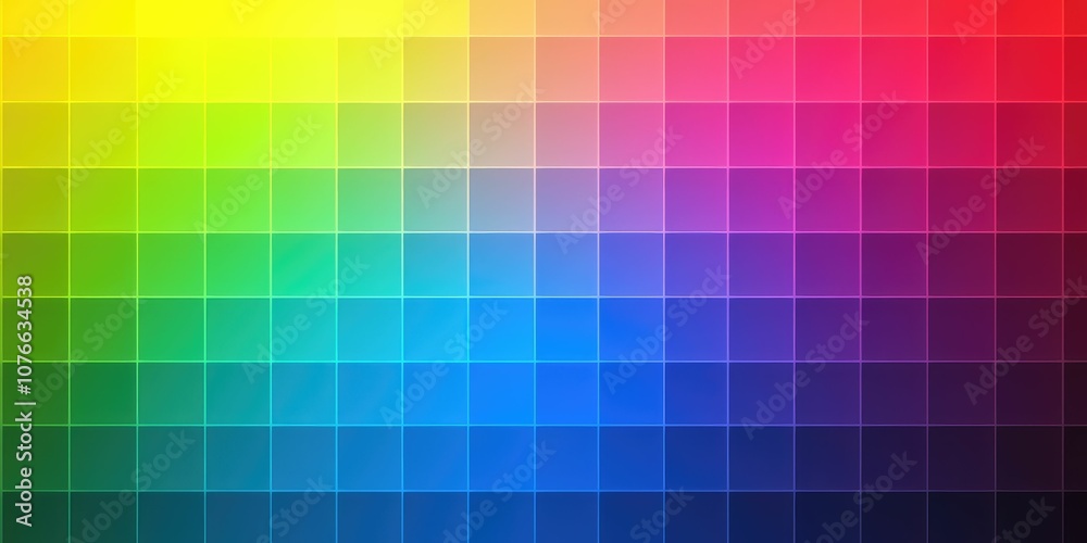 Fototapeta premium Abstract rainbow background with colorful squares and gradient.