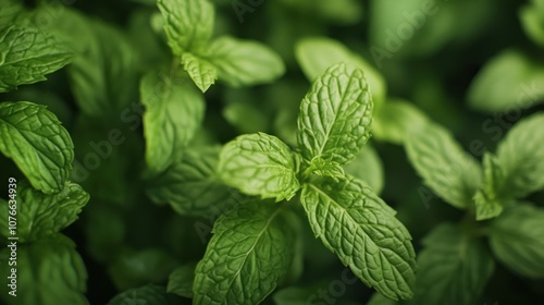 Fresh Green Mint Leaves