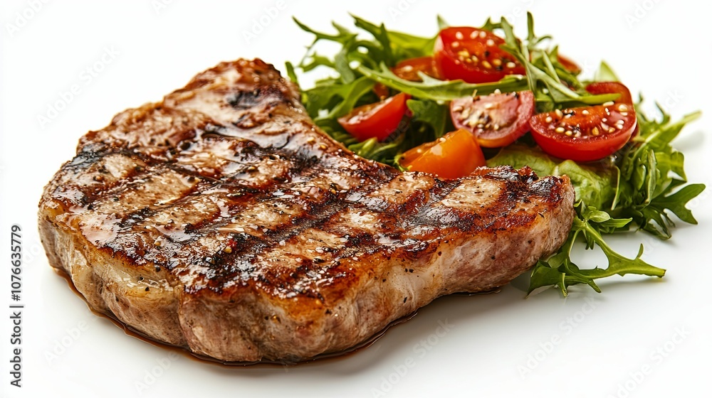 Grilled Pork Chop with Salad and Tomatoes Grilled Pork Chop with Salad and Tomatoes