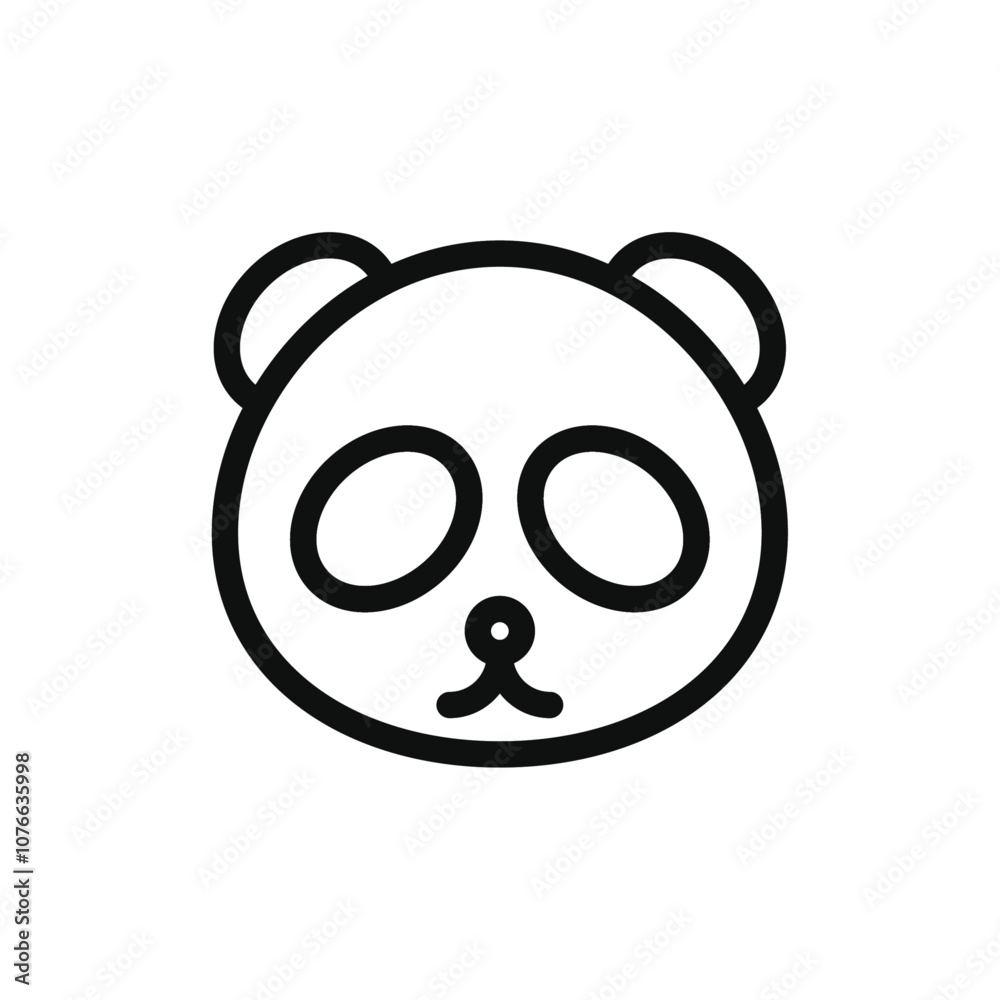 Panda icon Vector flat thin line illustration Panda icon Vector flat thin line illustration