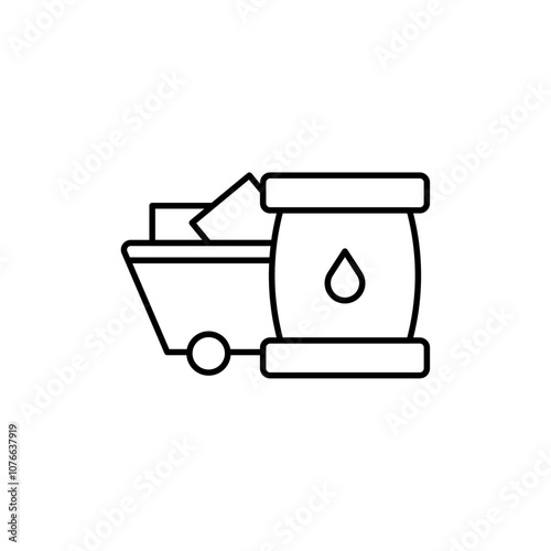 Raw material icon Vector flat thin line illustration