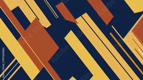 Wallpaper Mural Abstract Geometric Design with Blue, Yellow, and Red Torontodigital.ca