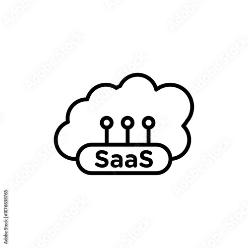 SaaS icon Vector flat thin line illustration