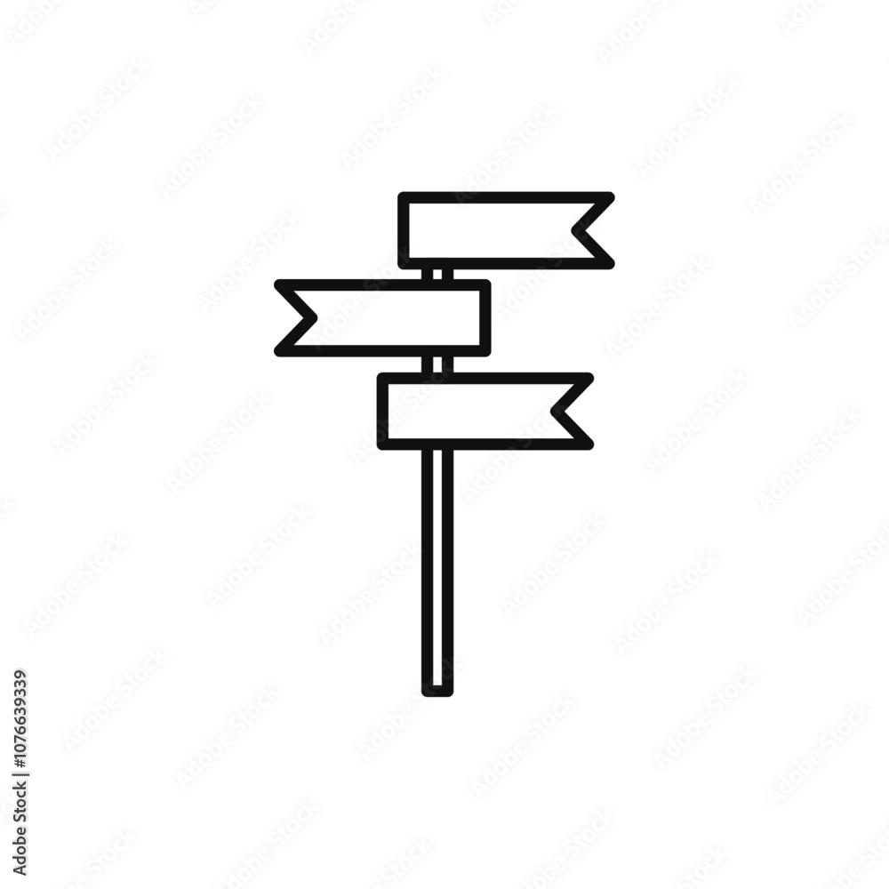 Signpost icon Vector flat thin line illustration Signpost icon Vector flat thin line illustration