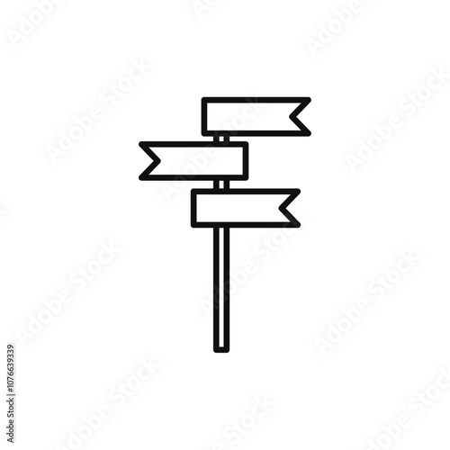 Signpost icon Vector flat thin line illustration