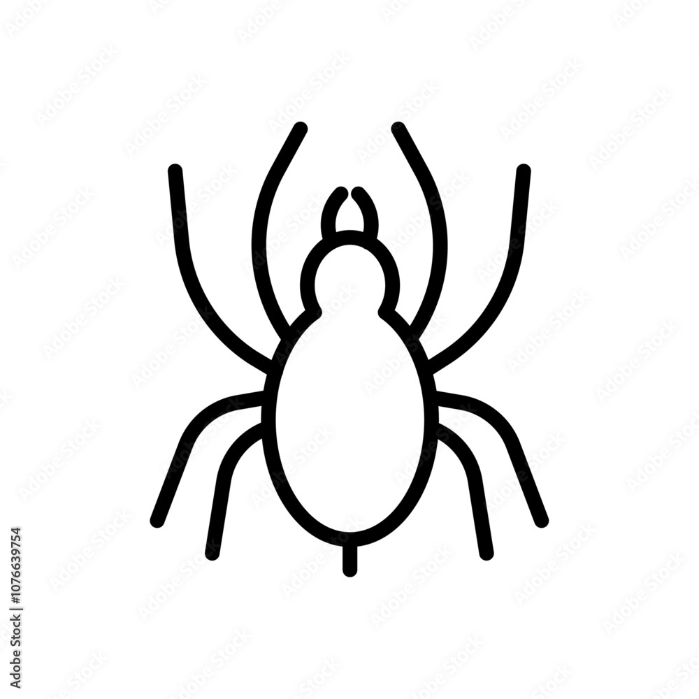 Spider icon Vector flat thin line illustration Spider icon Vector flat thin line illustration