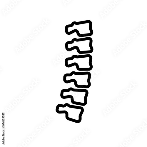 Spinal column icon Vector flat thin line illustration