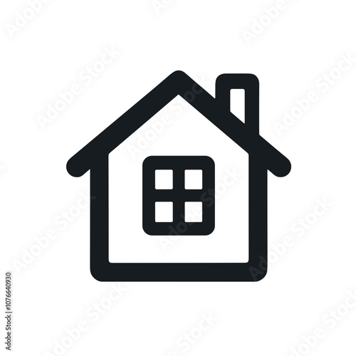 House icon symbolizing home and living on a minimalist background with copy space
