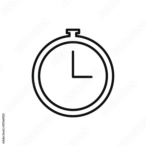 Time icon Vector flat thin line illustration