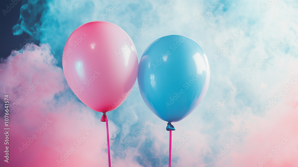 Colorful balloons float against a blue background, celebrating a joyful occasion with shimmering confetti in the air. Colorful balloons float against a blue background, celebrating a joyful occasion with shimmering confetti in the air.