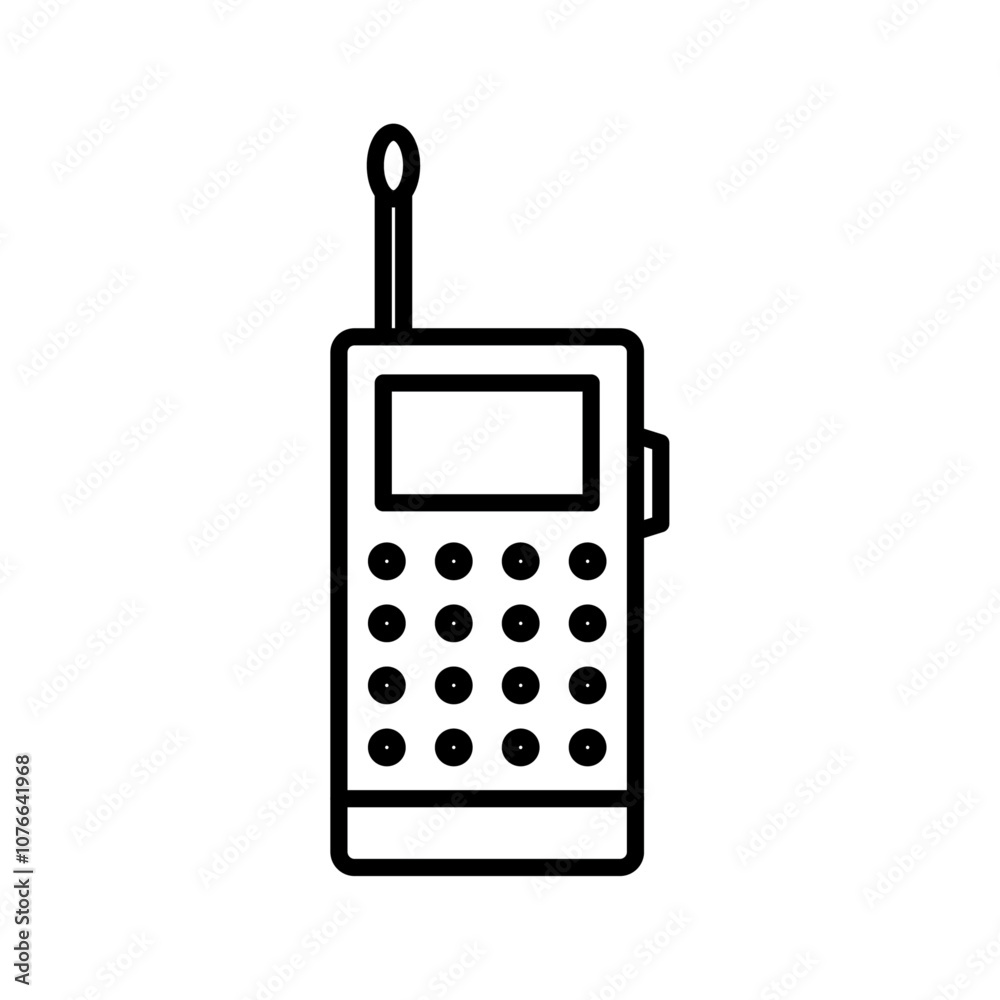 Two way radio icon Vector flat thin line illustration Two way radio icon Vector flat thin line illustration