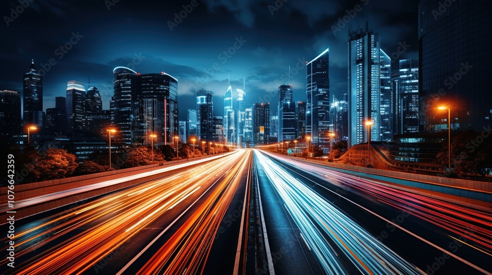 Fototapeta premium Cityscape Night Lights