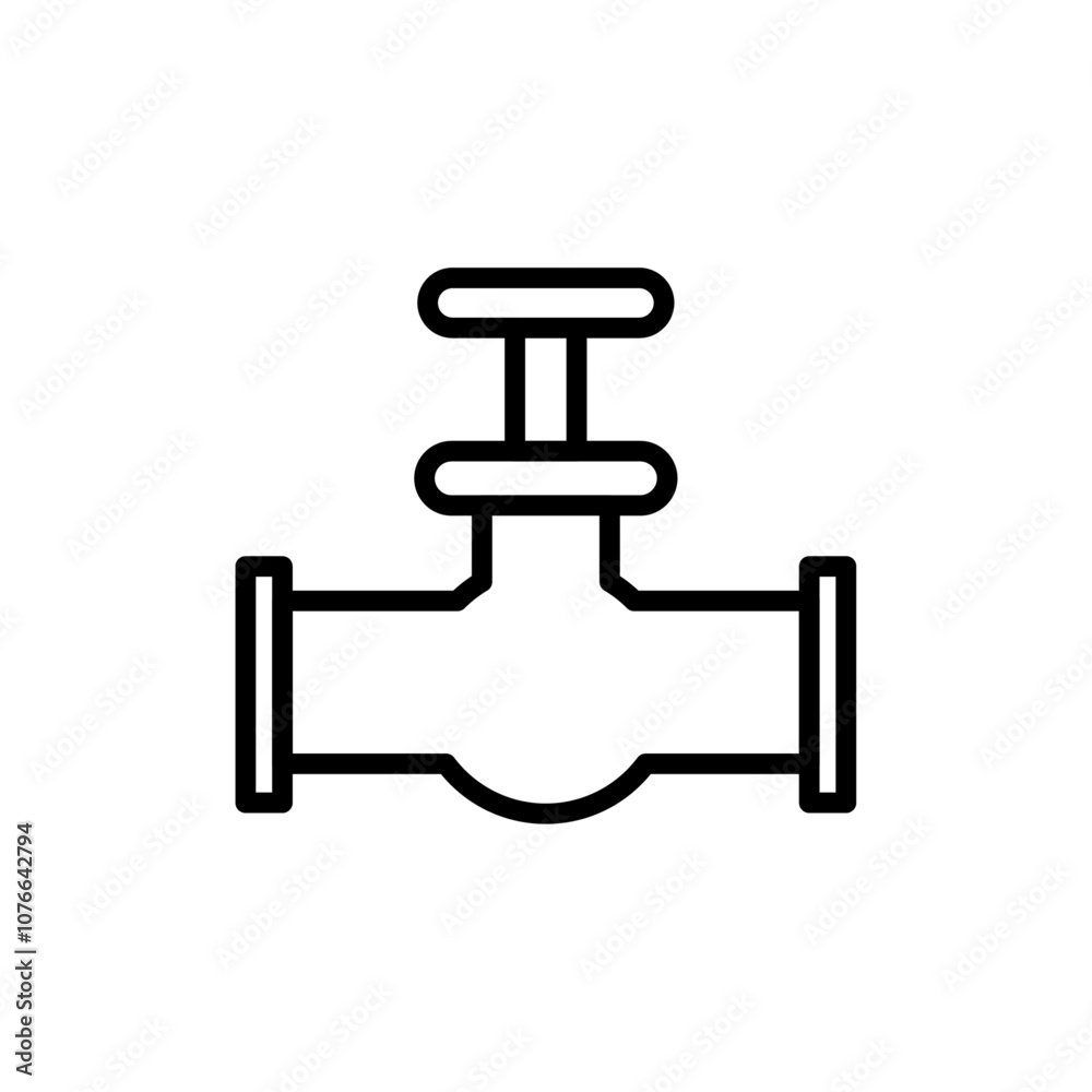 Valve icon Vector flat thin line illustration Valve icon Vector flat thin line illustration