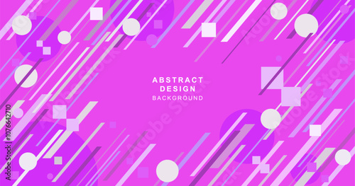 丸と四角と斜線を組み合わせた紫色の抽象的な背景