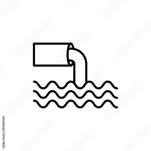 Waste water icon Vector flat thin line illustration