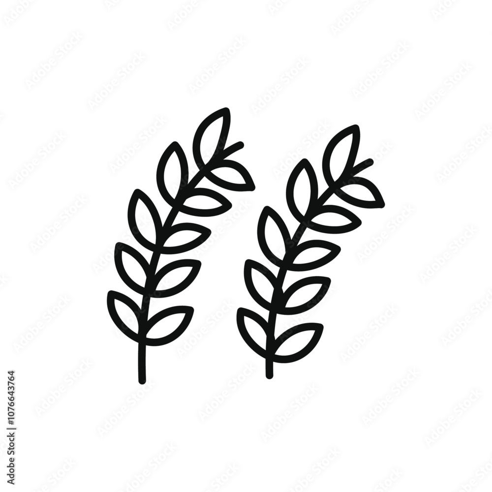 Fototapeta premium Wheat grain icon Vector flat thin line illustration